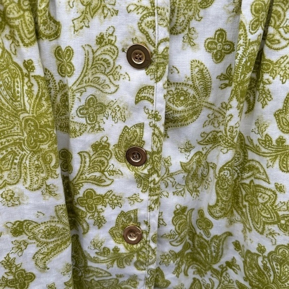 CHARTER CLUB LINEN green floral costal grandma woman lagonlook boho jacket 3X - Picture 3 of 11